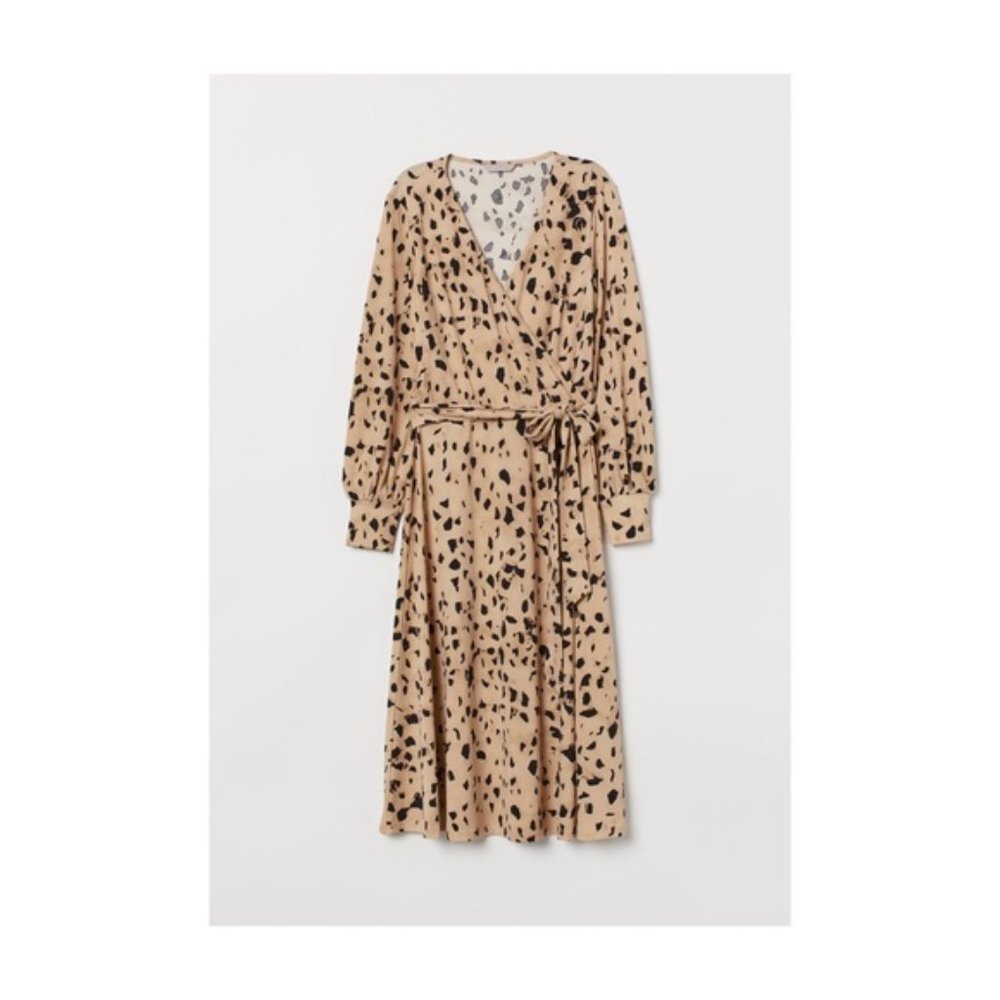 H&M Knee-length creped front-wrap dress sz XXL NWT